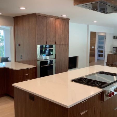 Slab Doors - Natural Walnut Kitchen