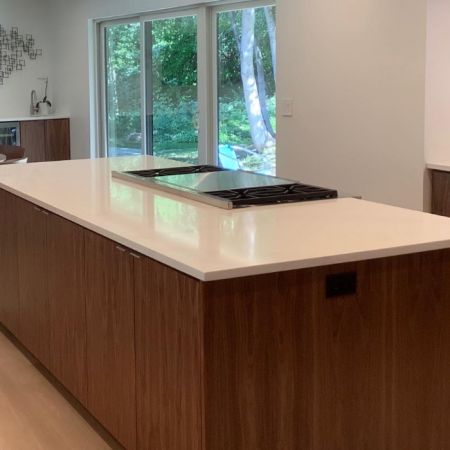 Slab Doors - Natural Walnut Kitchen