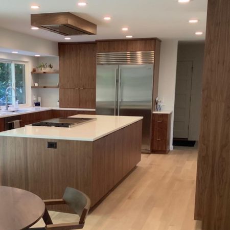 Slab Doors - Natural Walnut Kitchen