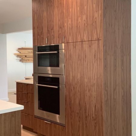 Slab Doors - Natural Walnut Kitchen